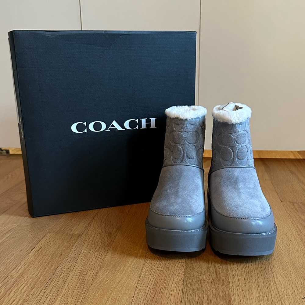 *FLASH SALE* NEW in Box - Coach Indi Suede Bootie with Faux Shearling Trim
